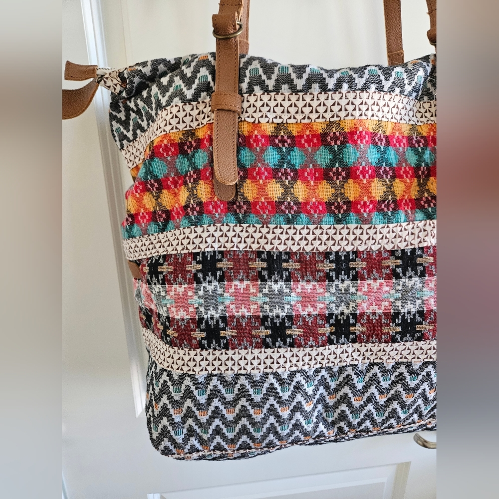 Noonday Collection Multicolor Patterned Tote - image 6